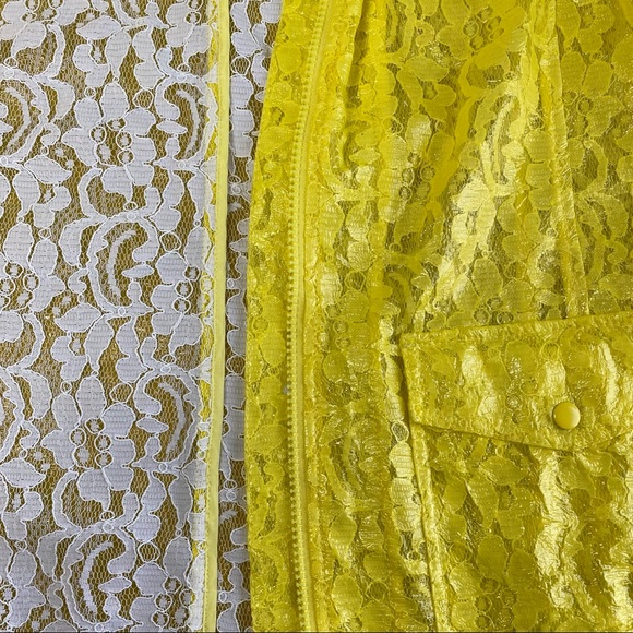 J Crew Collection • yellow lace coated spring jacket • size: S • NWT - Picture 6 of 9